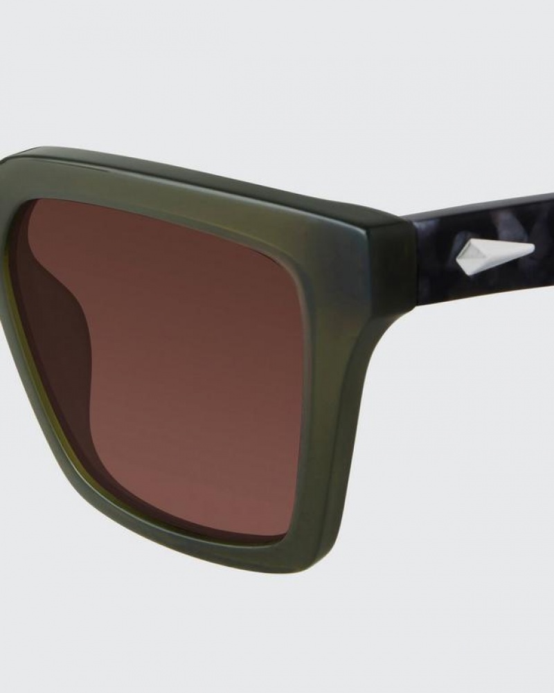 Men's Rag & Bone Zander Square Sunglasses Green | 670OHIGTJ