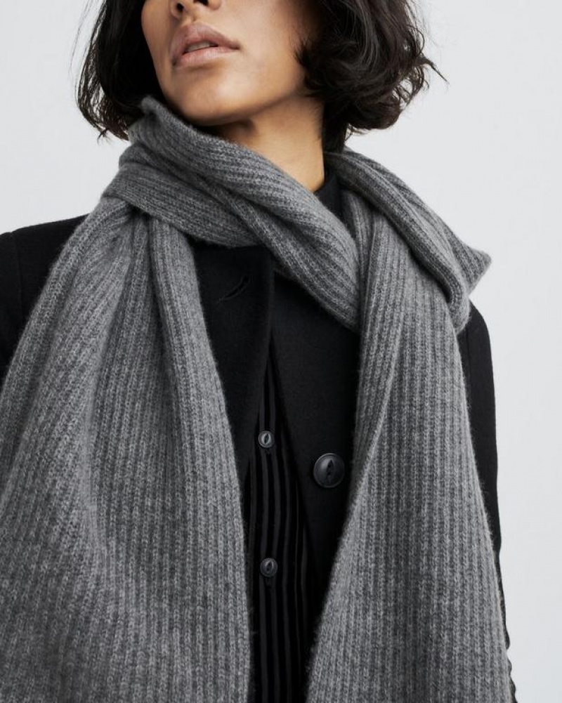 Women's Rag & Bone Ace Cashmere Midweight Scarf Grey | 365WSKFDI