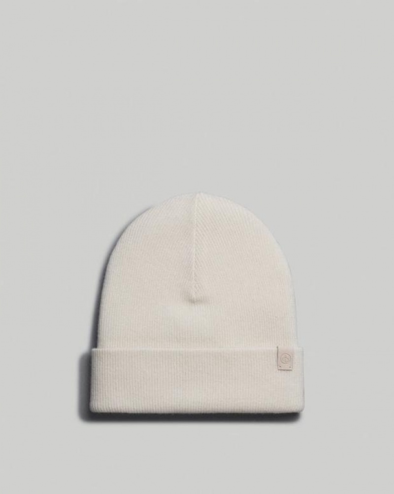 Women\'s Rag & Bone Addie Beanie Cashmere Hats White | 692CEPIUV