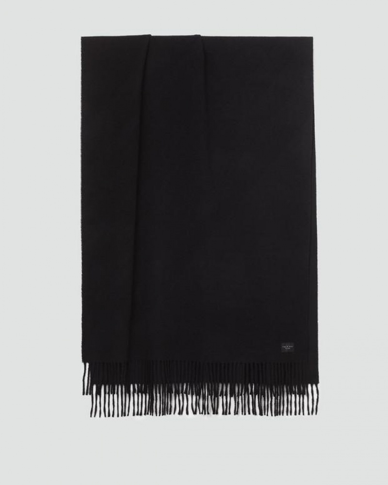 Women\'s Rag & Bone Addison Recycled Wool Scarf Black | 574MKBYRA