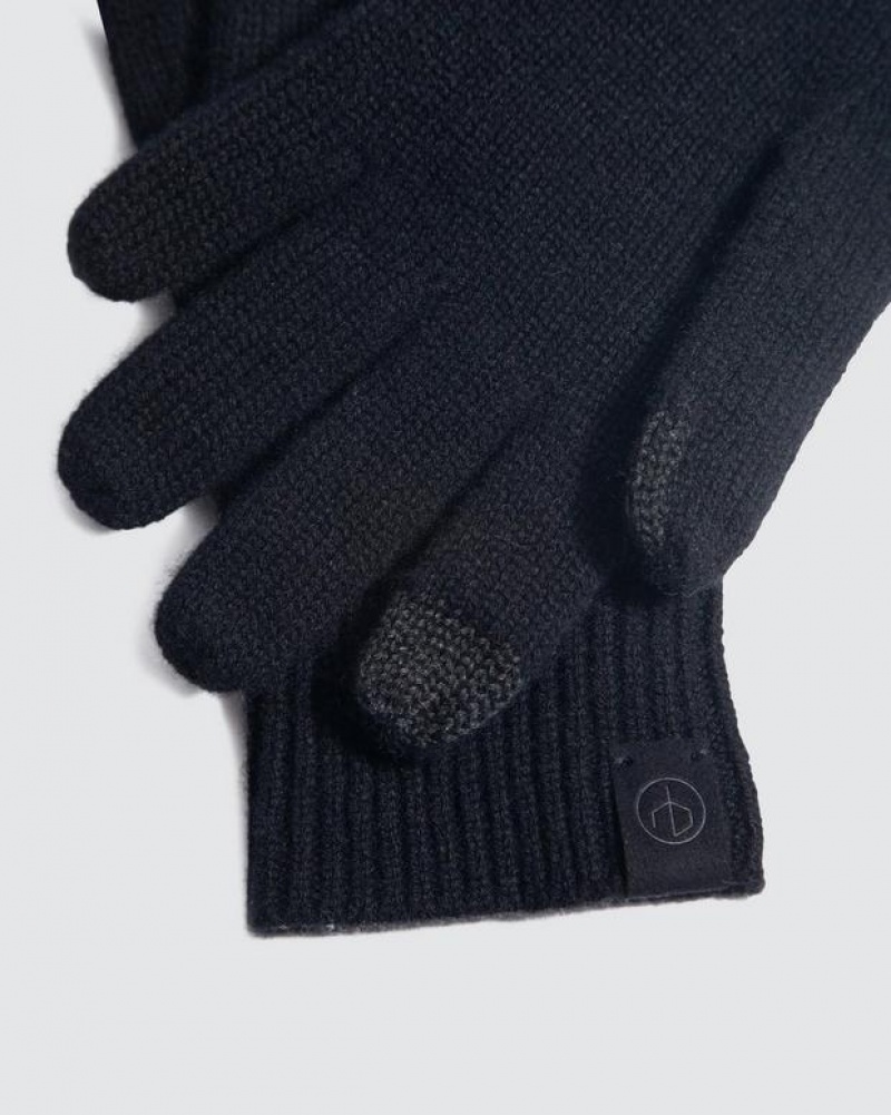 Women's Rag & Bone Addison Tech Wool Gloves Black | 261VGAIWJ