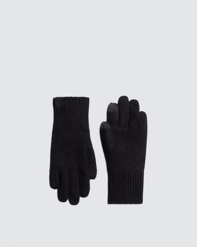 Women\'s Rag & Bone Addison Tech Wool Gloves Black | 261VGAIWJ