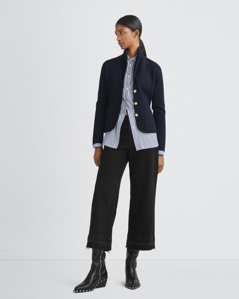 Women's Rag & Bone Alex Merino Wool Blazers Navy | 825KXHQAJ