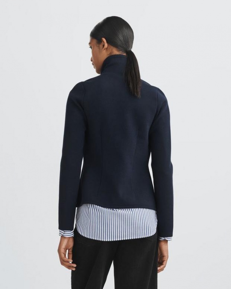 Women's Rag & Bone Alex Merino Wool Blazers Navy | 825KXHQAJ