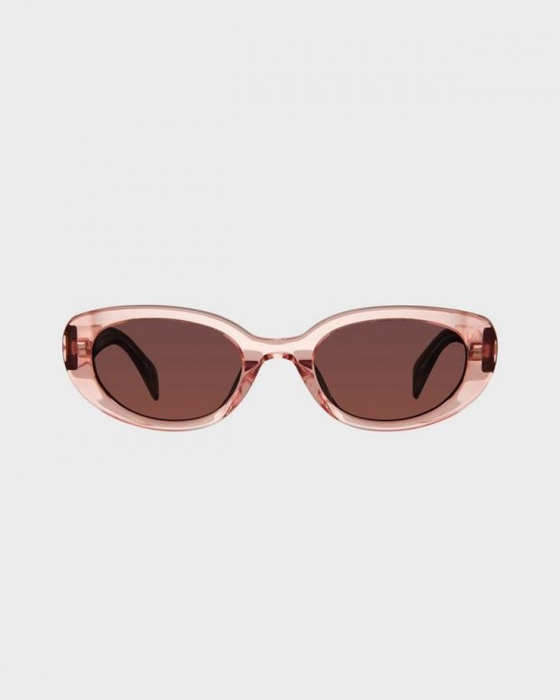 Women's Rag & Bone Ann Oval Sunglasses Pink | 547RQLVTN