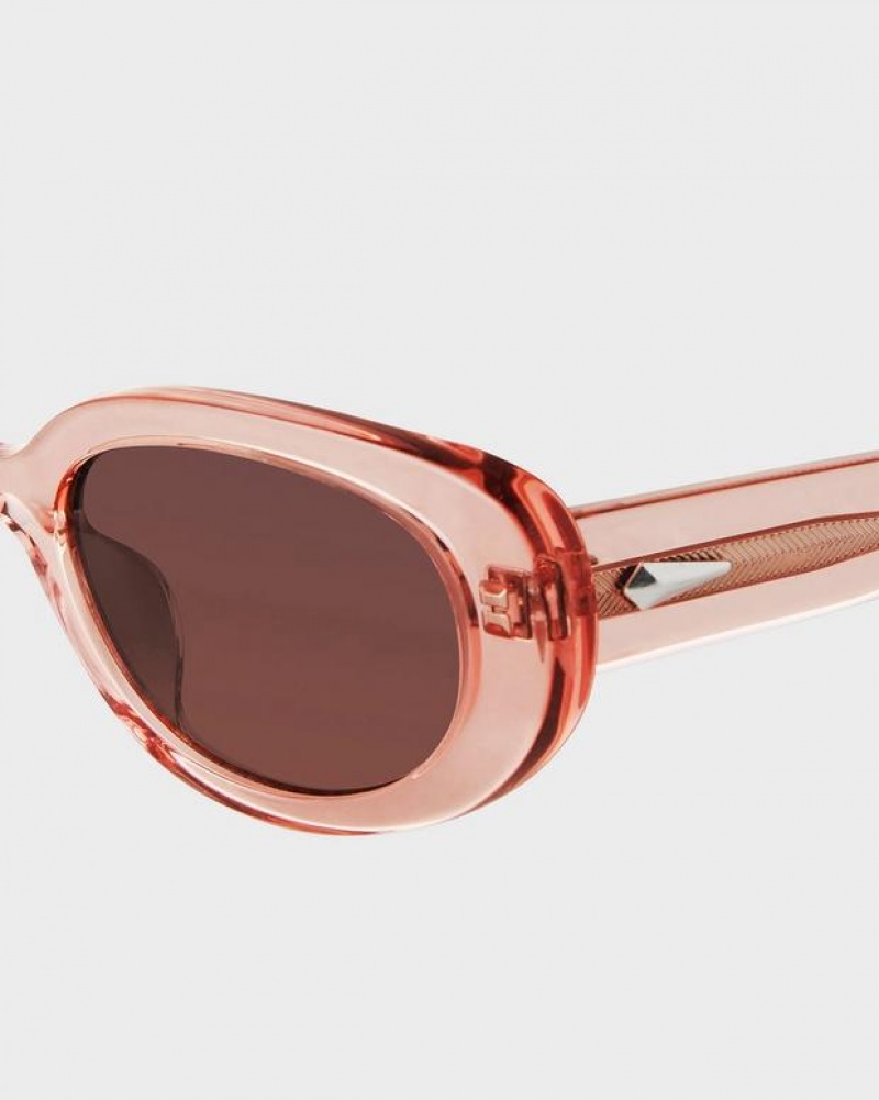 Women's Rag & Bone Ann Oval Sunglasses Pink | 547RQLVTN