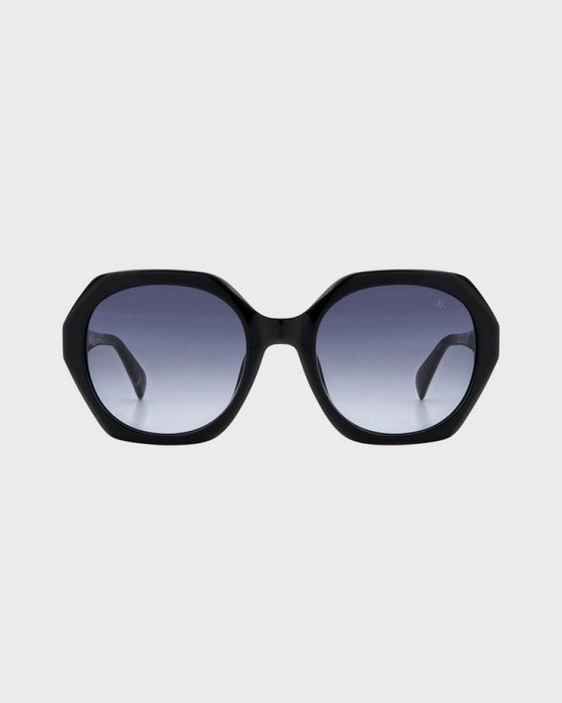 Women's Rag & Bone Annalise Geometric Sunglasses Black | 518NLUFHS