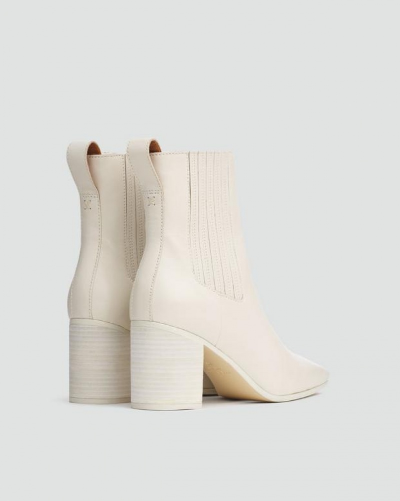 Women's Rag & Bone Astra Chelsea - Leather Chelsea Ankle Boots White | 902ZCKVMP