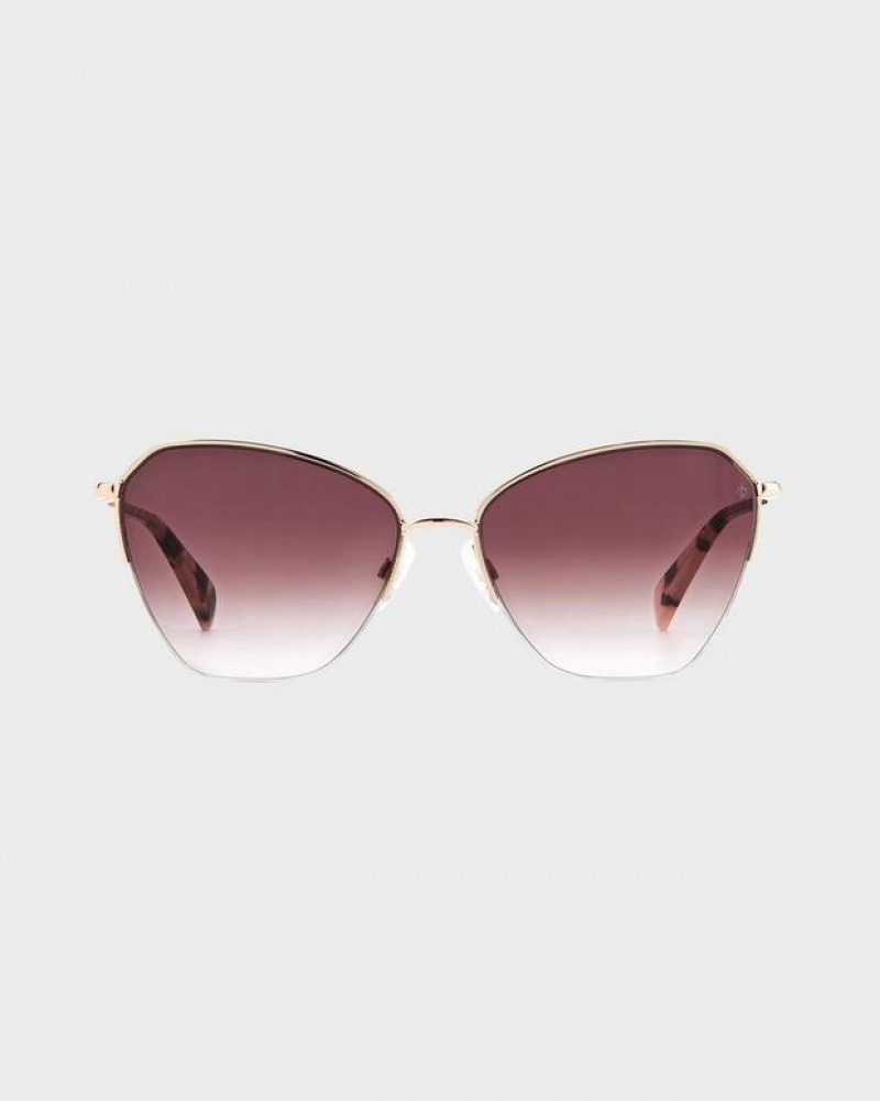 Women's Rag & Bone Avery Sunglasses Red Gold | 201IPUNFV