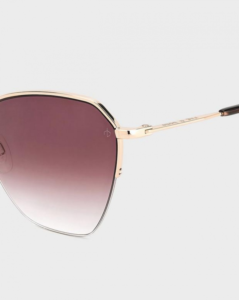 Women's Rag & Bone Avery Sunglasses Red Gold | 201IPUNFV