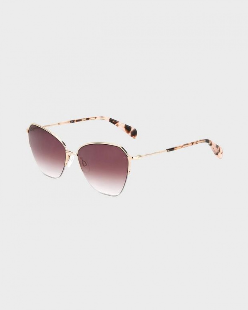 Women\'s Rag & Bone Avery Sunglasses Red Gold | 201IPUNFV