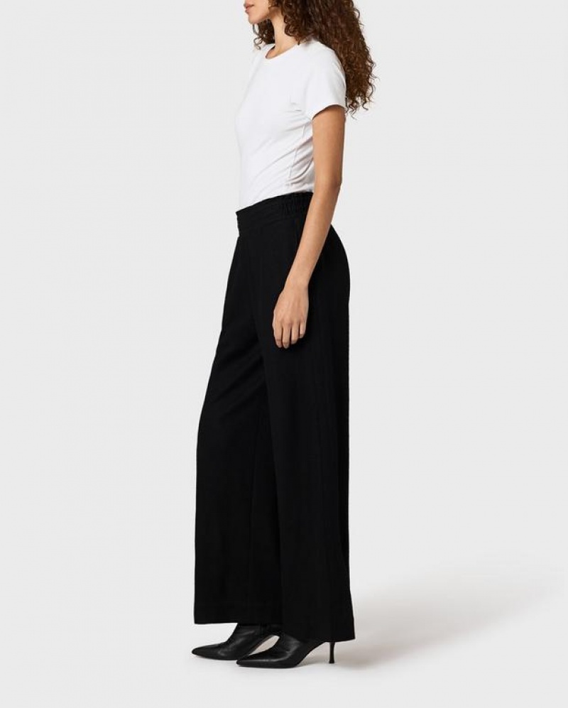 Women's Rag & Bone Bailey Wool Relaxed Fit Pants Black | 157WTSOYC