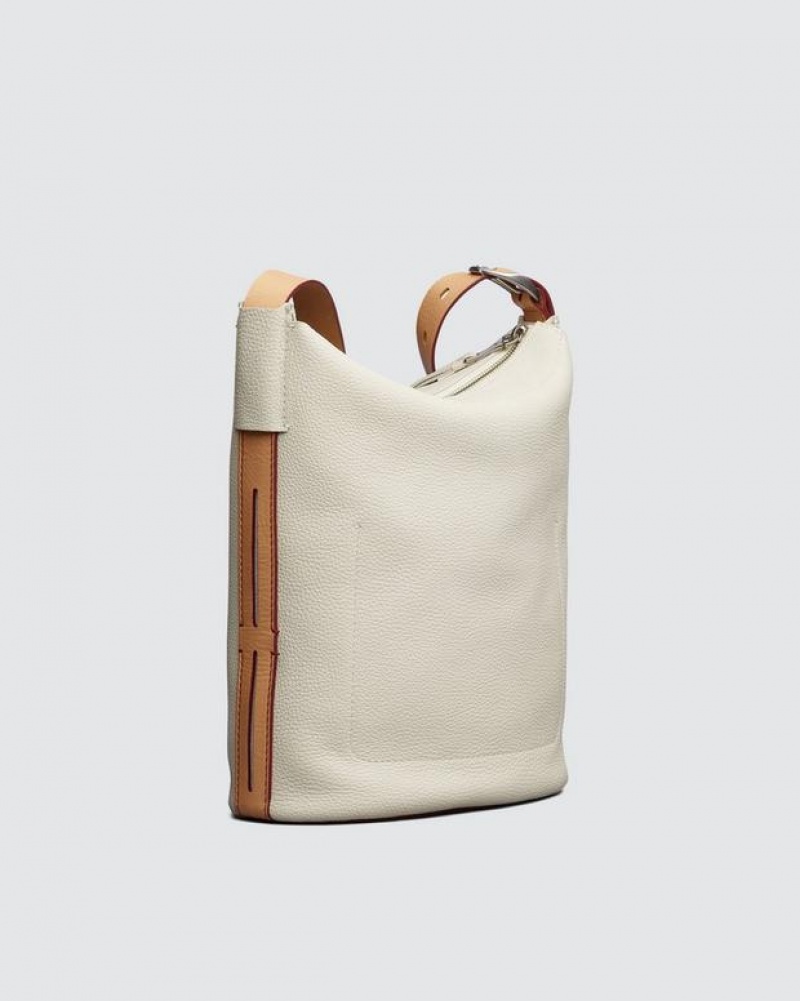 Women's Rag & Bone Belize Bucket Bags White | 647MLFPWK