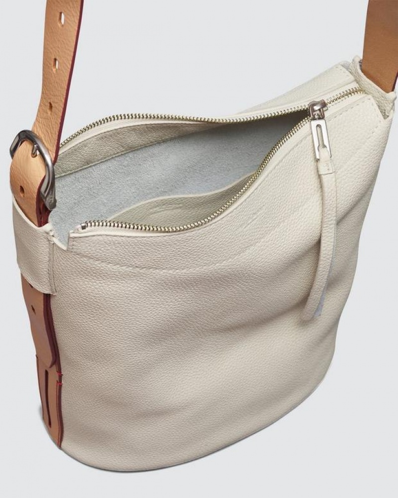 Women's Rag & Bone Belize Bucket Bags White | 647MLFPWK