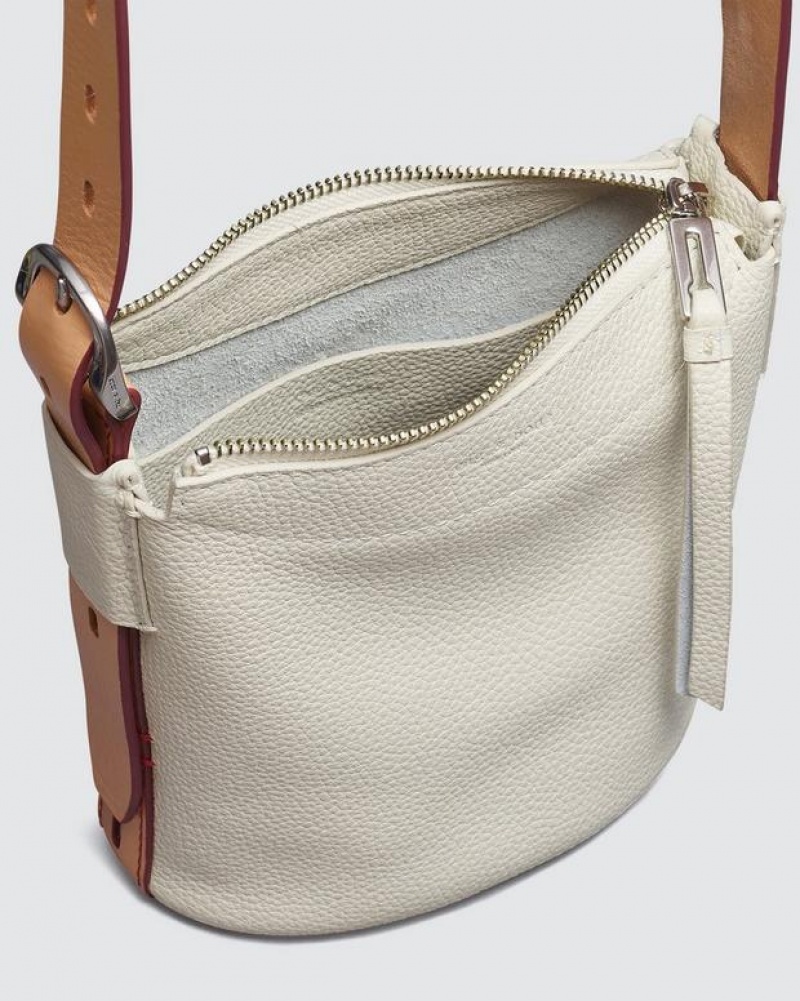 Women's Rag & Bone Belize Mini Small Bucket Bags White | 391EVBXQH