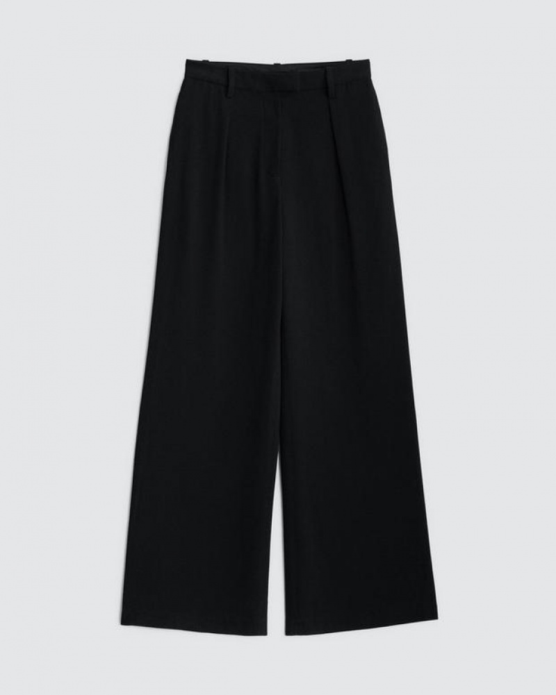 Women's Rag & Bone Bennett Japanese Crepe Classic Fit Pants Black | 943RTGMFP