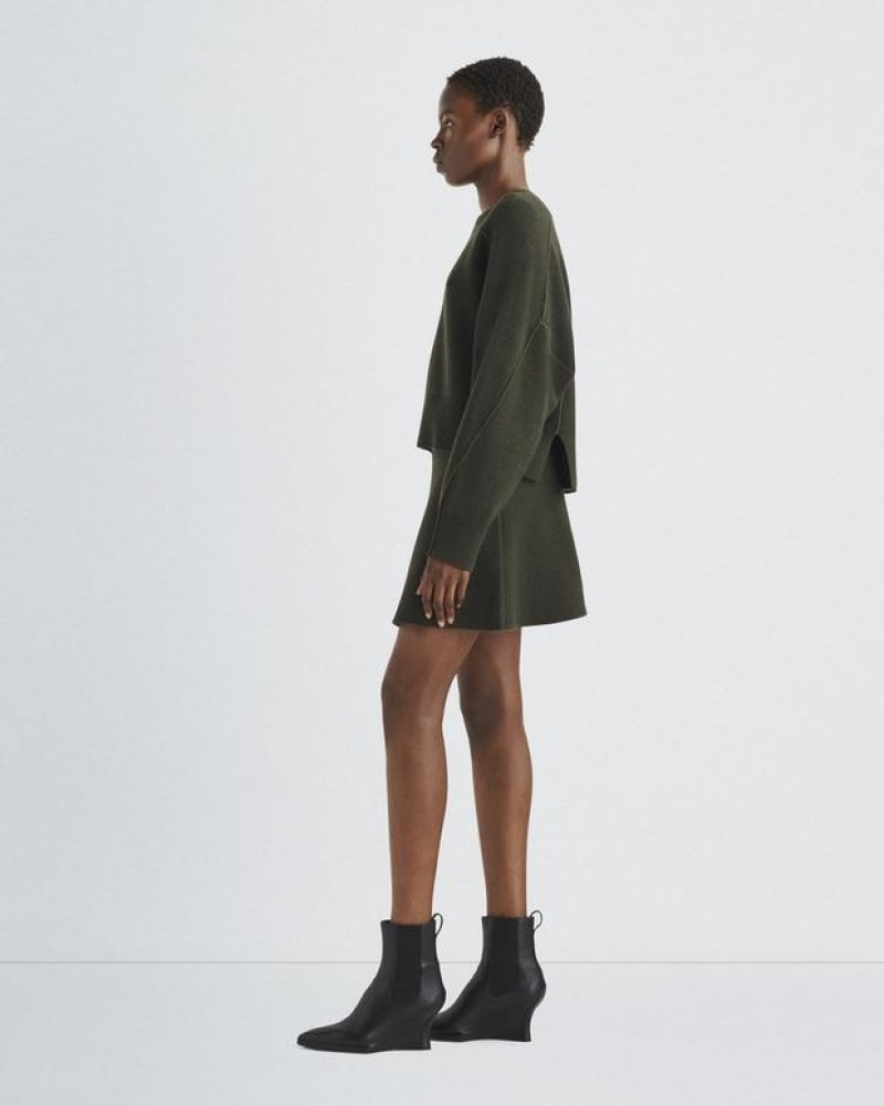 Women's Rag & Bone Bridget Italian Wool Mini Skirts Army | 619YVQOEB