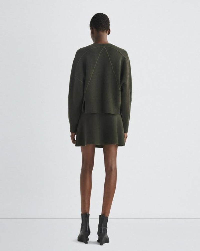 Women's Rag & Bone Bridget Italian Wool Mini Skirts Army | 619YVQOEB