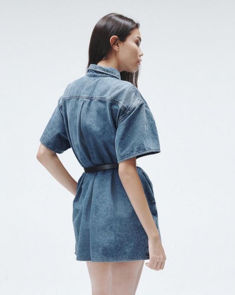 Women's Rag & Bone Carter Denim Mini Dress Elle | 829PIZROH