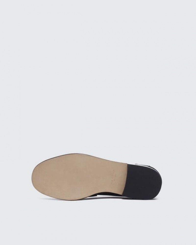 Women's Rag & Bone Carter - Leather Penny Flats Black | 513KRAXCH