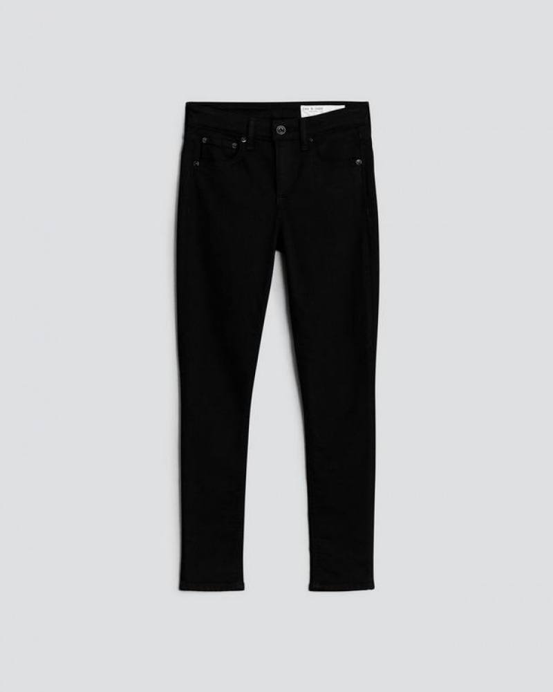 Women's Rag & Bone Cate Ankle Skinny Mid-Rise Stretch Jeans Black | 538WJRTSL