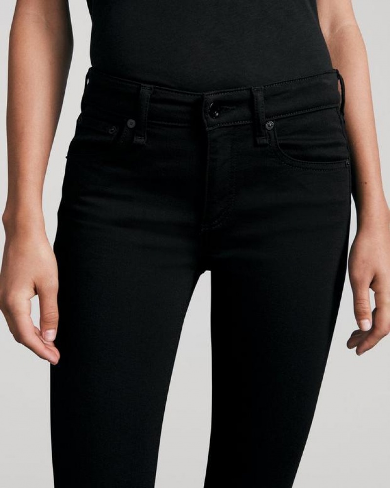 Women's Rag & Bone Cate Skinny Mid-Rise Stretch Jeans Black | 167ICXLOJ