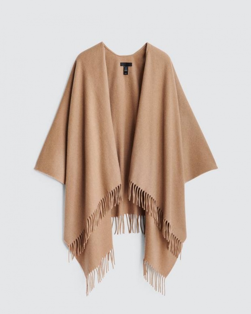 Women's Rag & Bone Classic Cashmere Poncho Midweight Poncho Ponchos Brown | 540MQFLCS