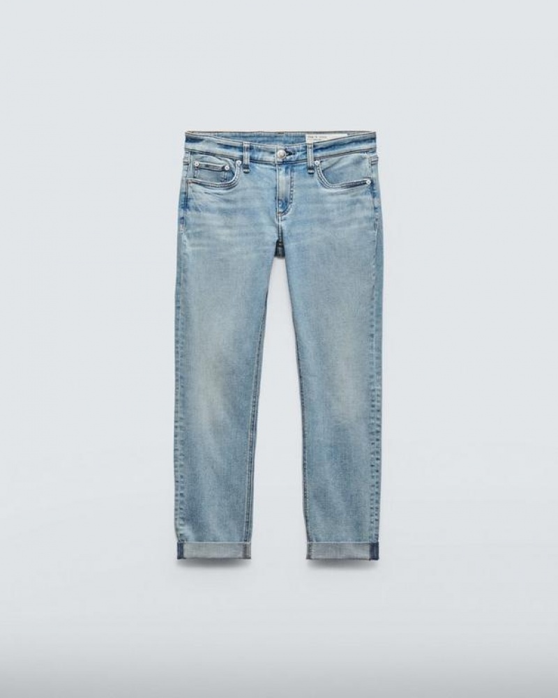 Women's Rag & Bone Dre Slim Boyfriend Low-Rise Vintage Stretch Jeans Daphne | 729BJNHMW