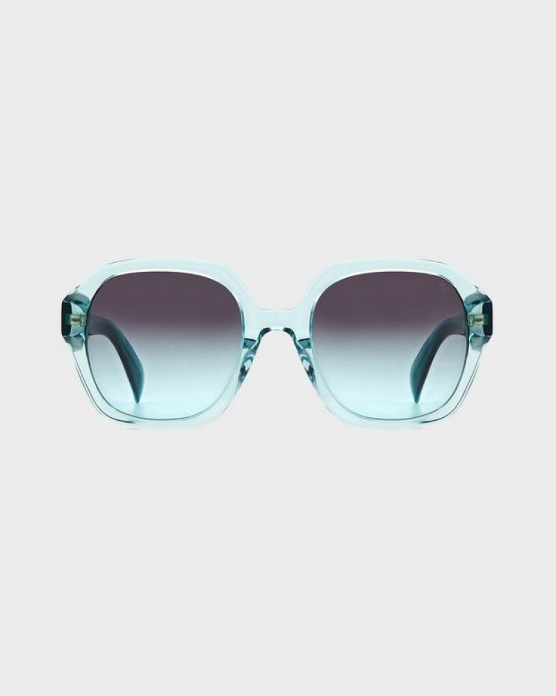 Women's Rag & Bone Elly Butterfly Sunglasses Turquoise | 549MSTEIW