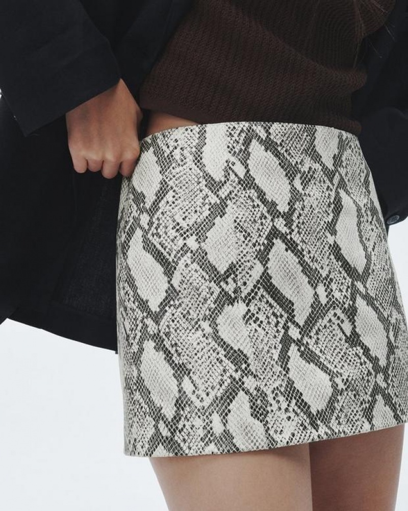 Women's Rag & Bone Emerson Leather Mini Skirts Snake | 652XDNLSE