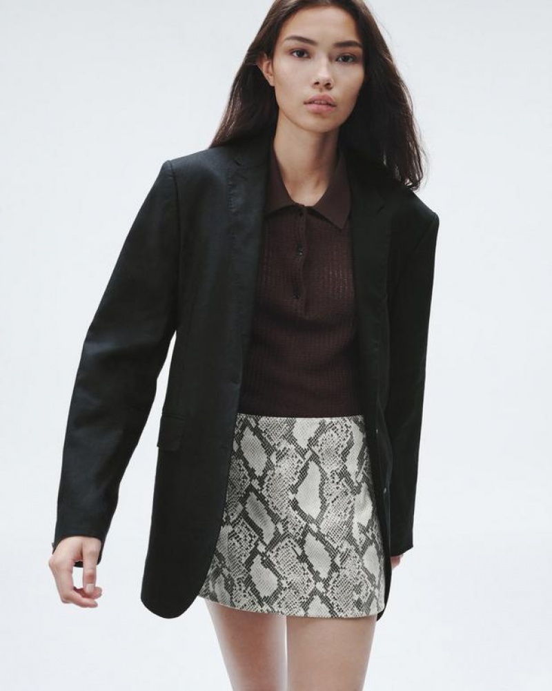 Women's Rag & Bone Emerson Leather Mini Skirts Snake | 652XDNLSE