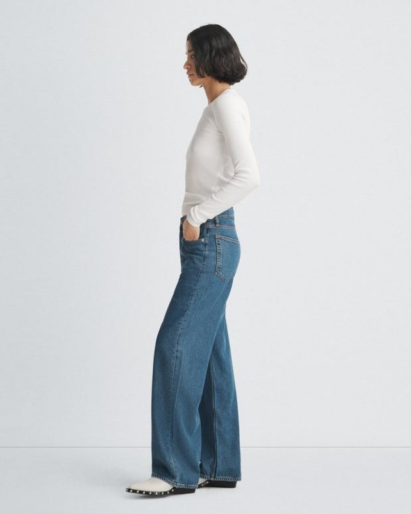 Women's Rag & Bone Featherweight Logan Wide-Leg Mid-Rise Featherweight Jeans Lily | 091ILKPWR