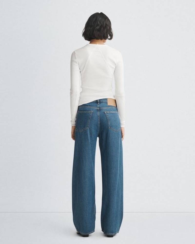 Women's Rag & Bone Featherweight Logan Wide-Leg Mid-Rise Featherweight Jeans Lily | 091ILKPWR