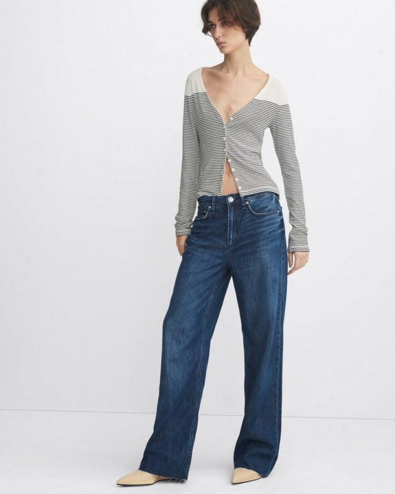 Women's Rag & Bone Featherweight Logan Wide-Leg Mid-Rise Featherweight Jeans Randie | 204MUPRND