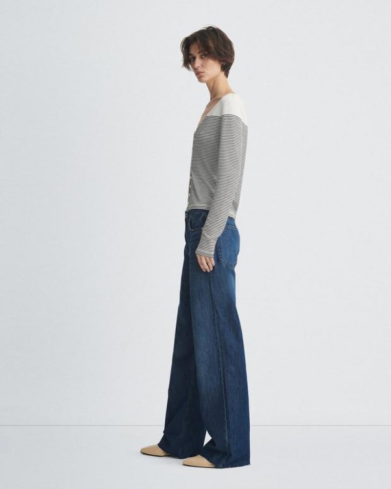 Women's Rag & Bone Featherweight Logan Wide-Leg Mid-Rise Featherweight Jeans Randie | 204MUPRND