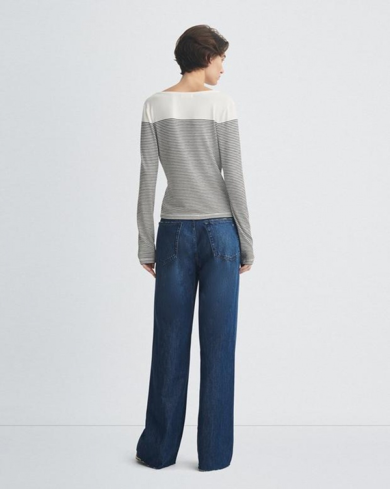 Women's Rag & Bone Featherweight Logan Wide-Leg Mid-Rise Featherweight Jeans Randie | 204MUPRND