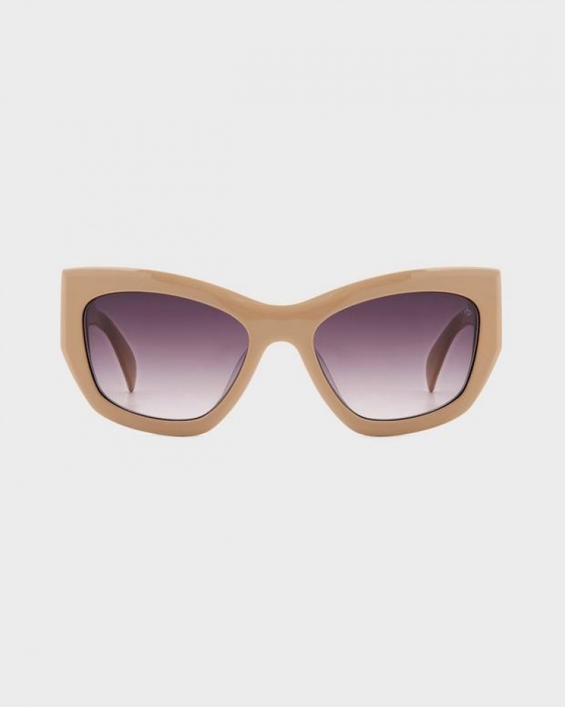 Women's Rag & Bone Gwyn Cat Eye Sunglasses Beige | 617GOVLJM