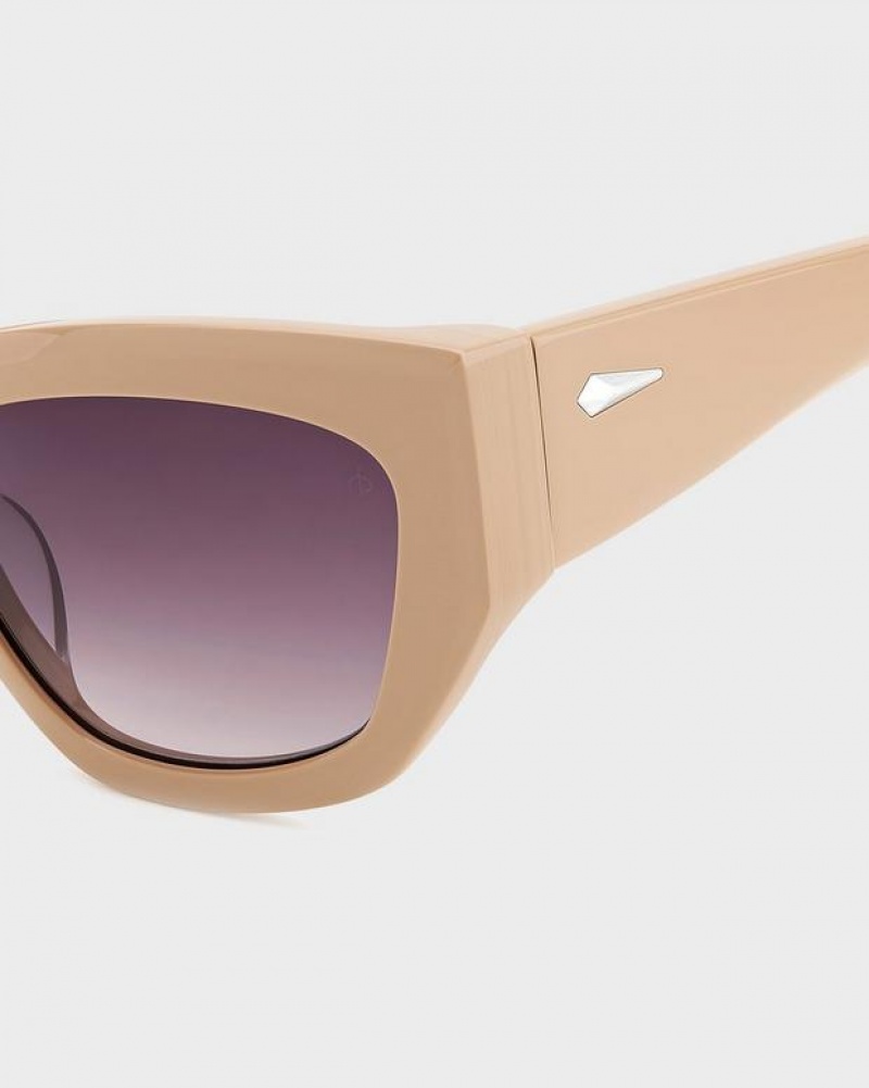 Women's Rag & Bone Gwyn Cat Eye Sunglasses Beige | 617GOVLJM