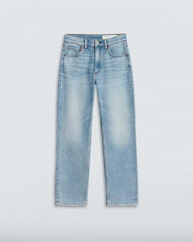 Women's Rag & Bone Harlow Ankle Straight Mid-Rise Vintage Stretch Jeans Lou | 862LHNGVM