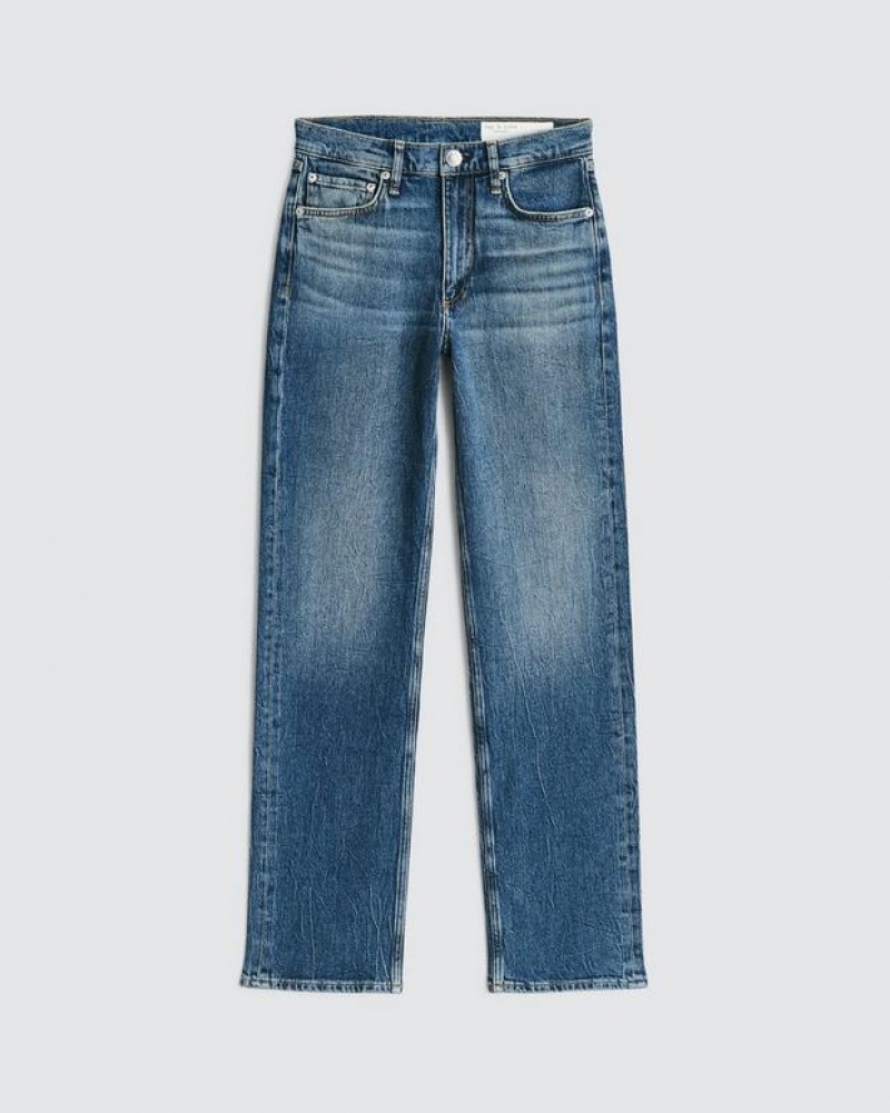 Women's Rag & Bone Harlow Full Length Straight Mid-Rise Vintage Stretch Jeans Kendra | 364ZMQEOL