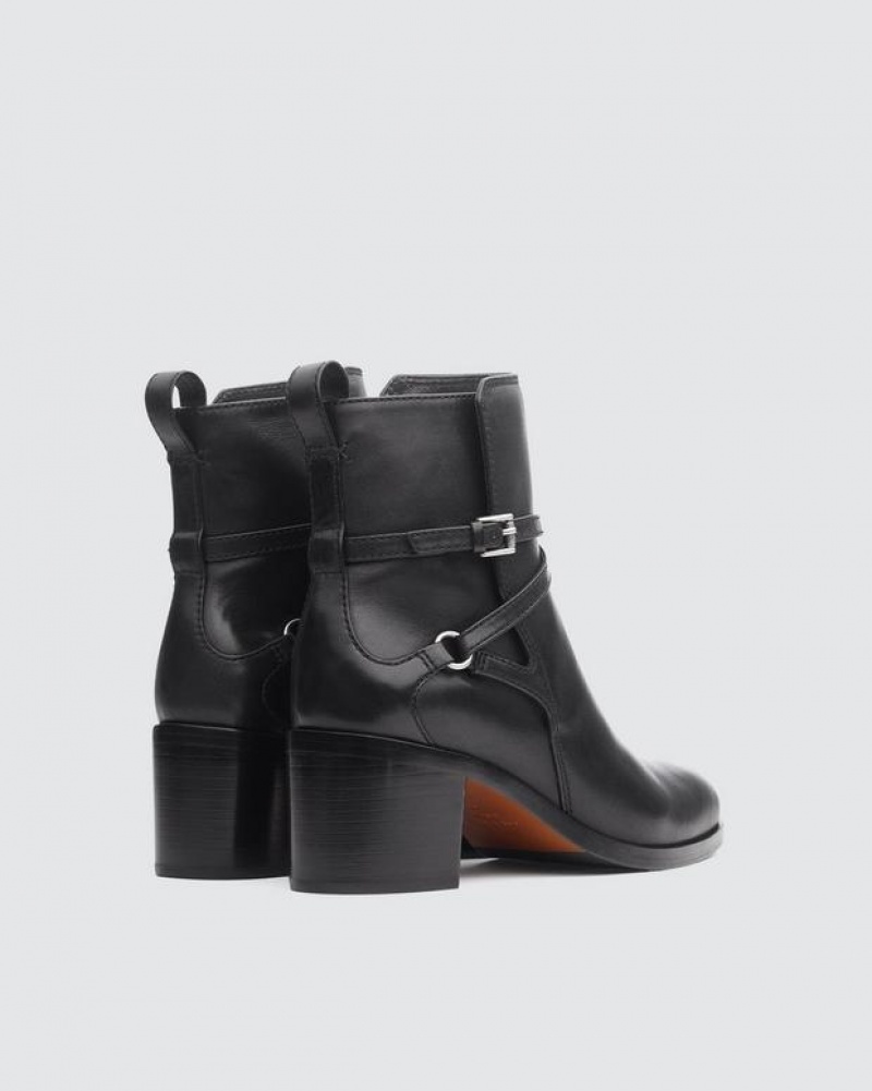 Women's Rag & Bone Hazel Buckle - Leather Chelsea Boots Black | 928WLDNVJ