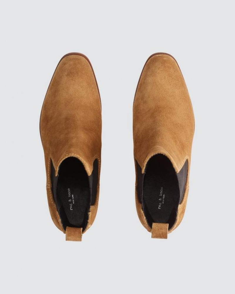 Women's Rag & Bone Hazel - Suede Chelsea Boots Sabbia Suede | 302TDRQHY