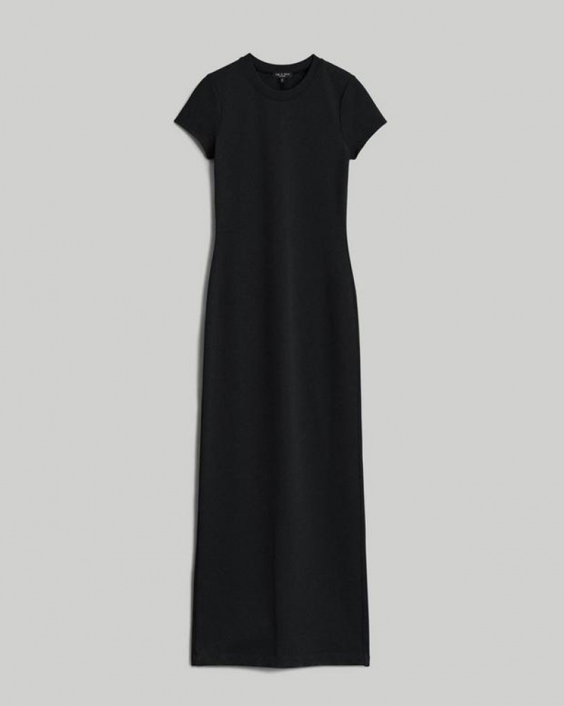 Women's Rag & Bone Irina Maxi Ponte Dress Black | 781JACHST