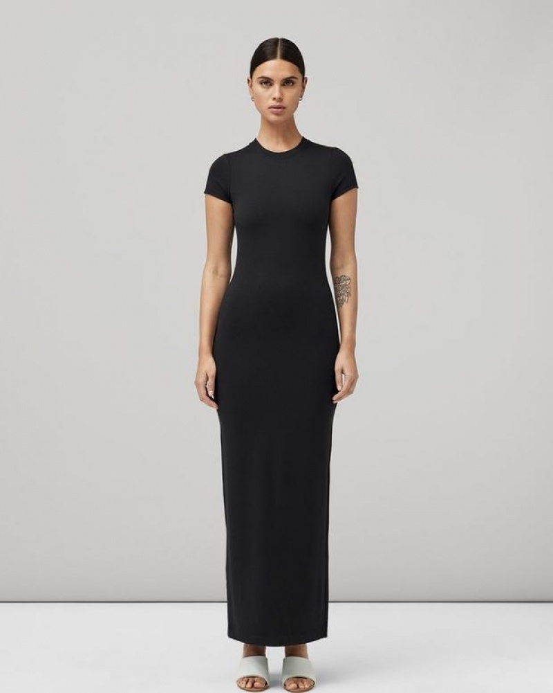 Women's Rag & Bone Irina Maxi Ponte Dress Black | 781JACHST