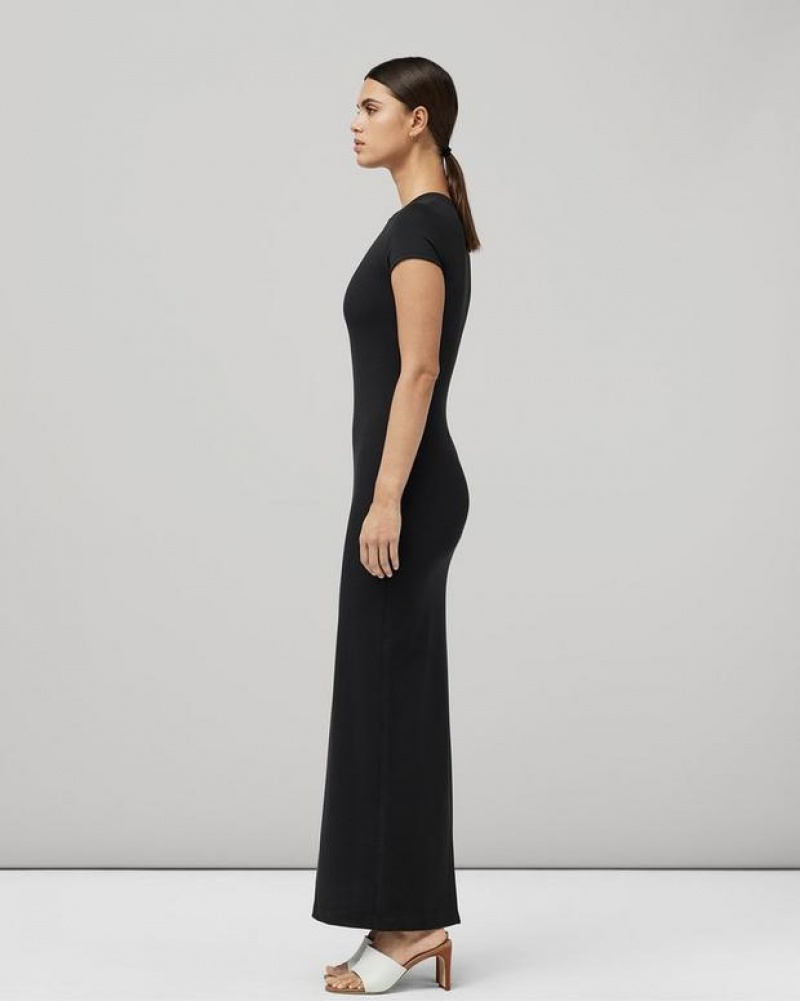 Women's Rag & Bone Irina Maxi Ponte Dress Black | 781JACHST