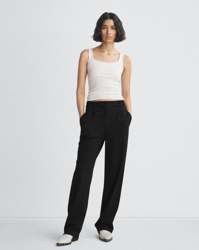 Women's Rag & Bone Irina Ponte Trouser Slim Fit Pants Black | 249PMAEYR