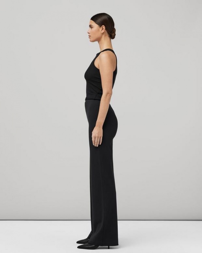 Women's Rag & Bone Irina Ponte Wide Leg Relaxed Fit Pants Black | 029RZFTEJ