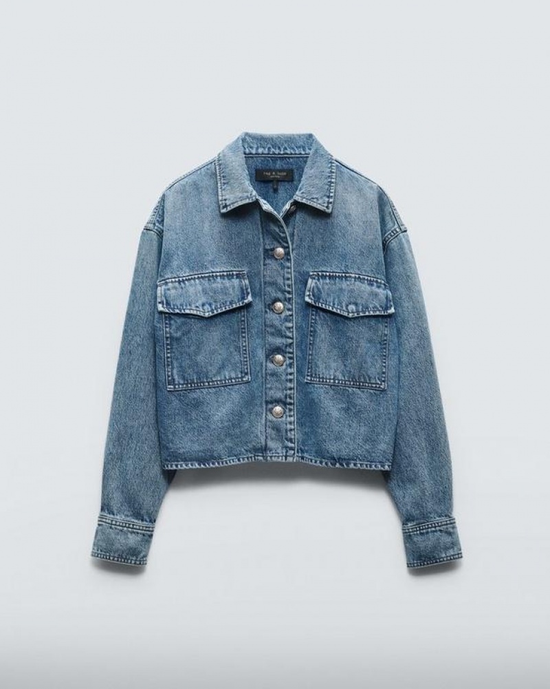 Women's Rag & Bone Jaiden Denim Relaxed Fit Jackets Elle | 852FPYCBX