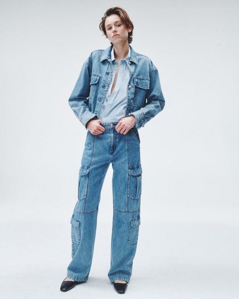 Women's Rag & Bone Jaiden Denim Relaxed Fit Jackets Elle | 852FPYCBX