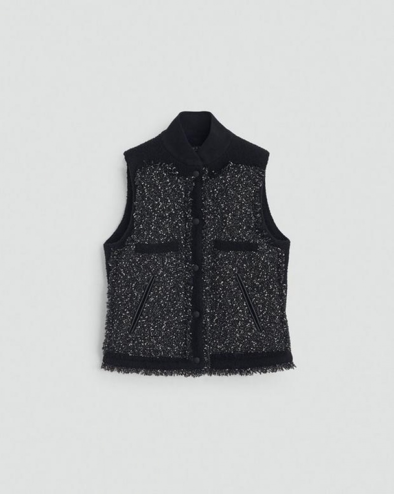 Women's Rag & Bone Judith Tweed Classic Fit Vest Black Multicolor | 286FXUGQM